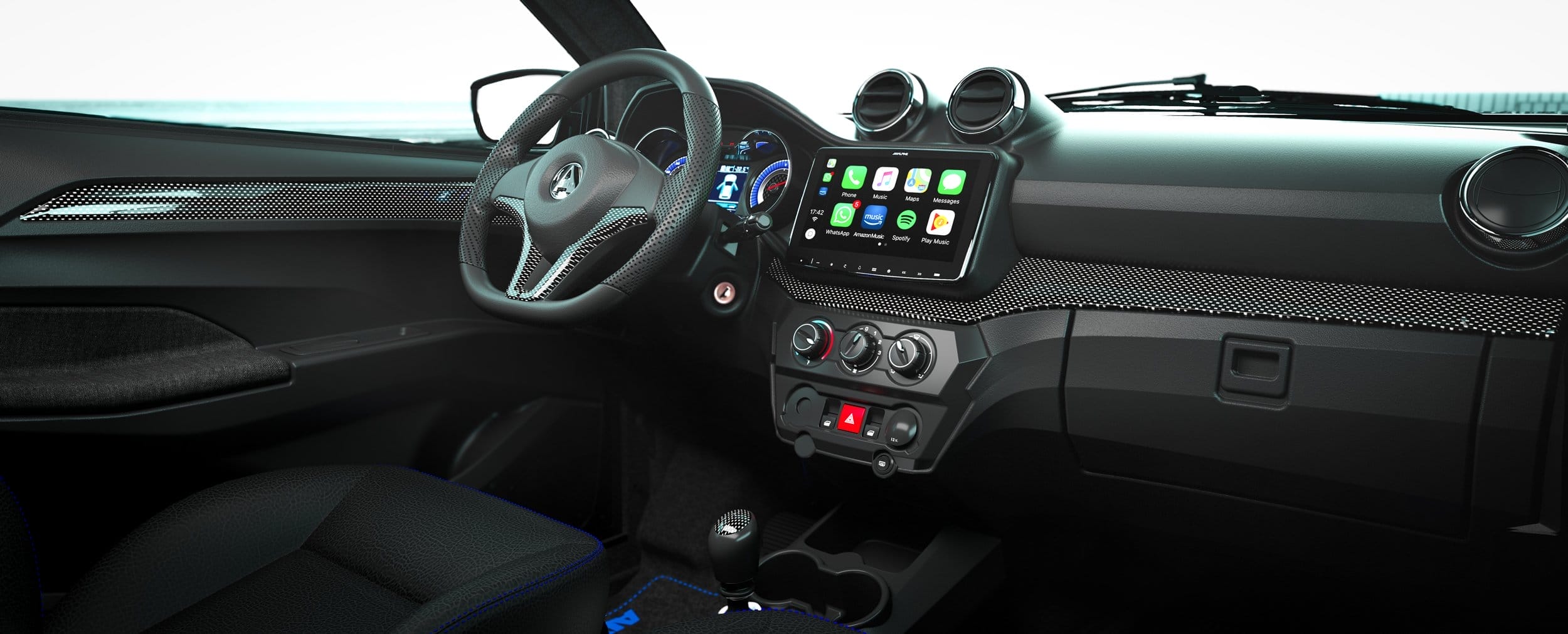 Visuel d'un tableau de bord d'une voiture sans permis de marque Aixam