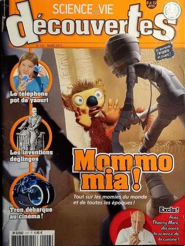 Couverture numéro 147 du Magazine Science et Vie Découvertes. Titre : Mommo mia !